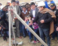 Primera piedra del proyecto de mejoramiento del sistema de riego canal Tucu - Chiquián.