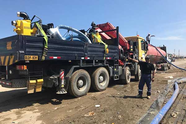 Huarmey se levanta: 30 motobombas se encuentran trabajando para retirar el agua estancada en Nery y La Victoria.