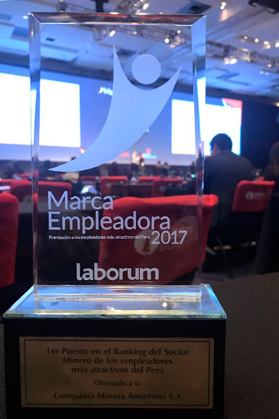 Marca empleadora 2017: Antamina se lleva el Primer Puesto en el Ranking del Sector Minero de los empleadores más atractivos del Perú