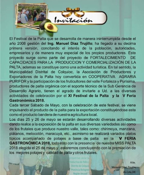 Festival de la Palta y Feria Gastronómica de Chasquitambo