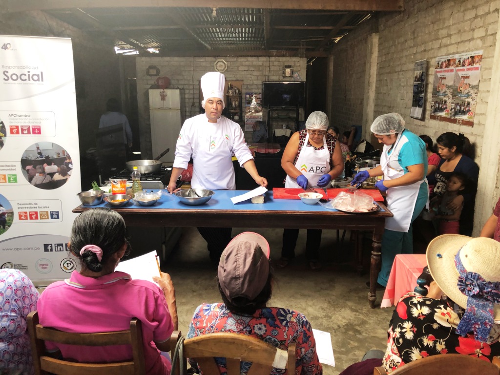 Taller gastronomico de cuy en Chasquitambo