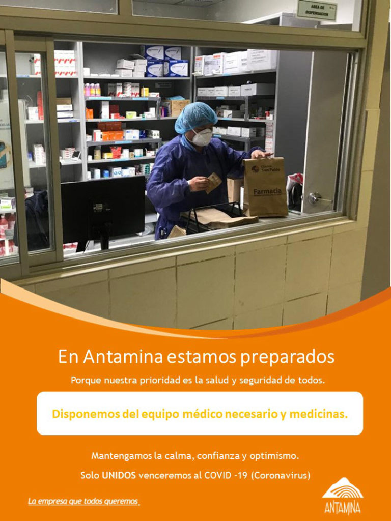 Antamina contra el COVID-19 equipo médico y medicinas