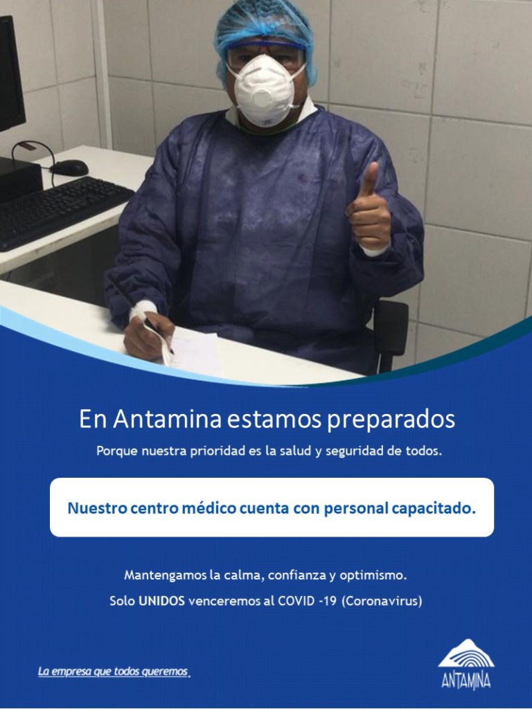 Antamina contra el COVID-19 centro médico y personal capacitado