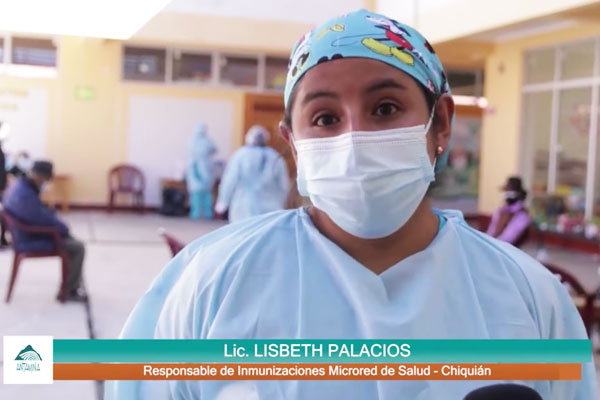 Lic. Lisbeth Palacios, responsable de inmunizaciones de la Microred de salud de Chiquián