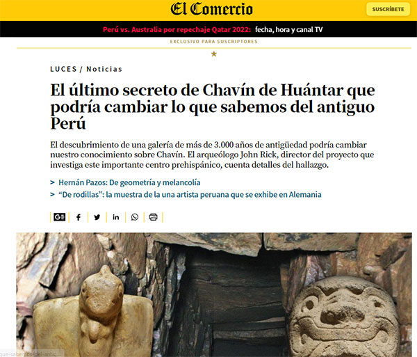 Chavín: entrevista al arquéologo John Rick