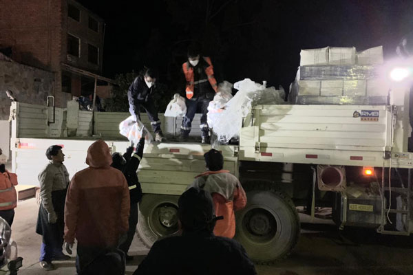 Apoyo tras deslizamiento ocurrido en Chavín de Huántar