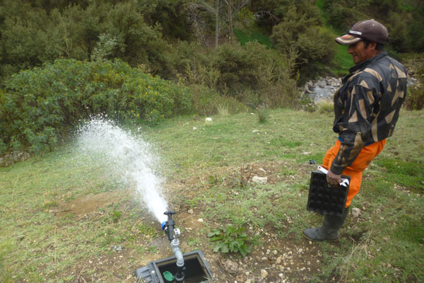 Uso de agua con sistemas de riego tecnificado
