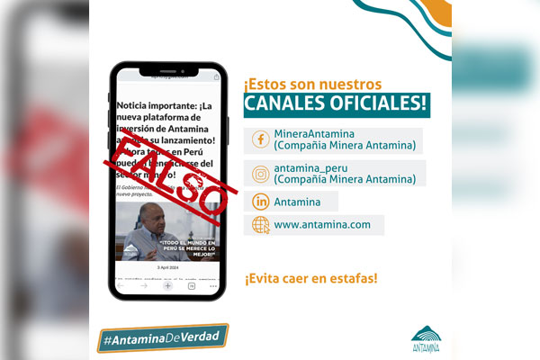 canales oficiales Antamina