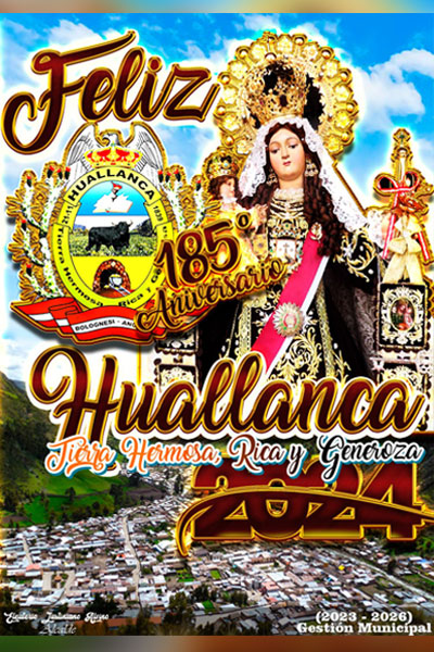 185 aniversario de Huallanca 185 aniversario de Huallanca: afiche de la municipalidad